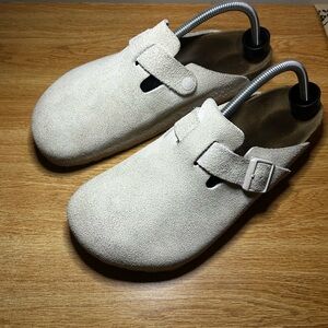 Birkenstock Boston Clog Suede - Cream